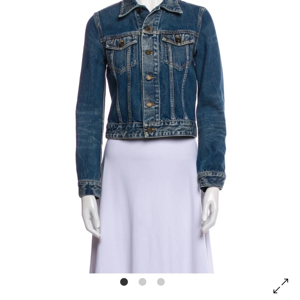 Saint Laurent Blue Jean Jacket Cropped Denim